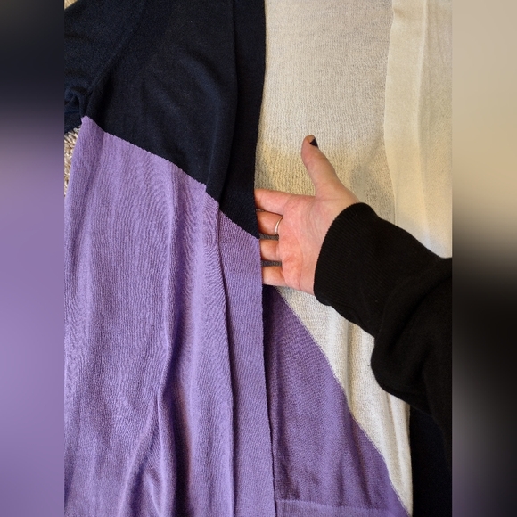 Chicos Ella Colorblock Open Front Long Sleeve Cardigan NWOT - Picture 8 of 12